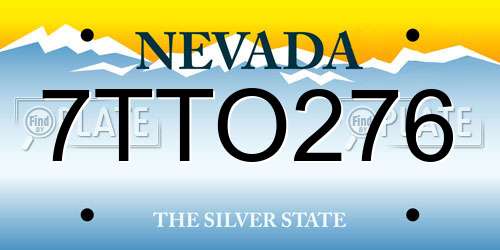7TTO276 Nevada License Plate