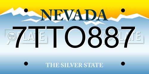 7TTO887 Nevada License Plate