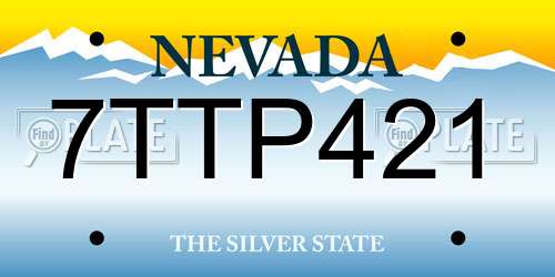 7TTP421 Nevada License Plate