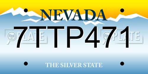 7TTP471 Nevada License Plate