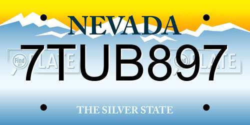 7TUB897 Nevada License Plate