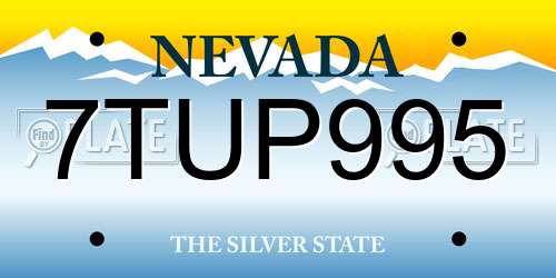 7TUP995 Nevada License Plate