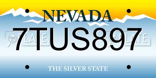 7TUS897 Nevada License Plate