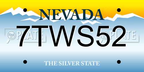 7TWS52 Nevada License Plate