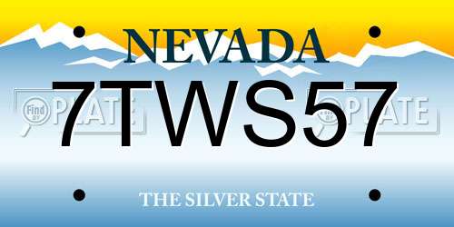 7TWS57 Nevada License Plate