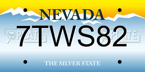 7TWS82 Nevada License Plate