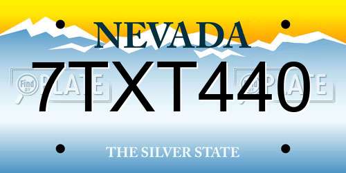 7TXT440 Nevada License Plate