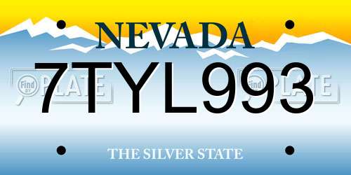 7TYL993 Nevada License Plate