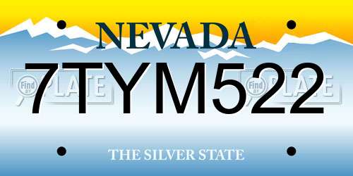 7TYM522 Nevada License Plate