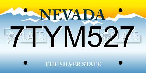 7TYM527 Nevada License Plate