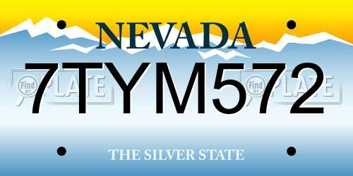7TYM572 Nevada License Plate