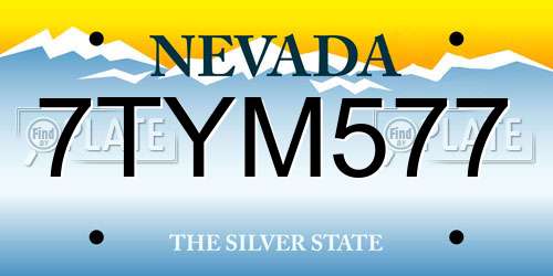 7TYM577 Nevada License Plate