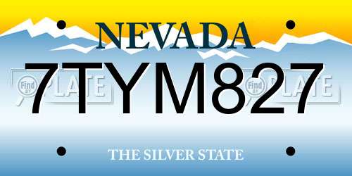 7TYM827 Nevada License Plate