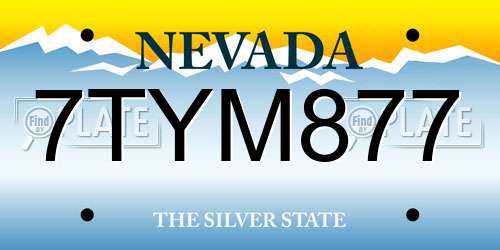 7TYM877 Nevada License Plate