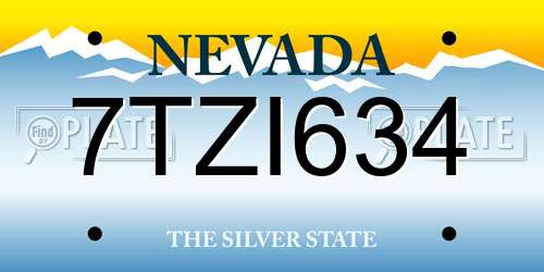 7TZI634 Nevada License Plate