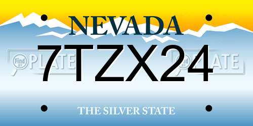 7TZX24 Nevada License Plate