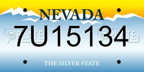 7U15134 Nevada License Plate