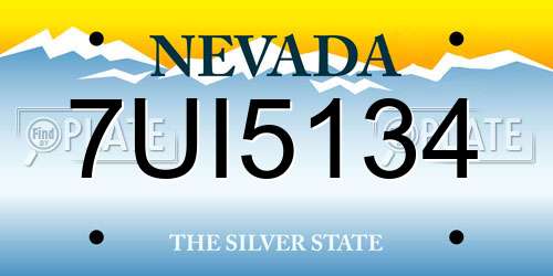 7UI5134 Nevada License Plate