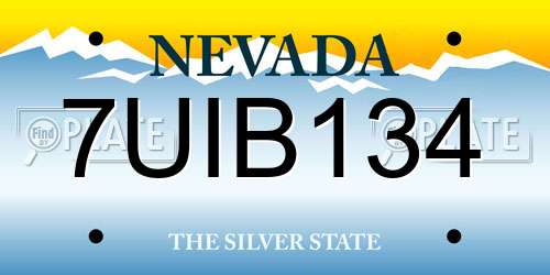 7UIB134 Nevada License Plate