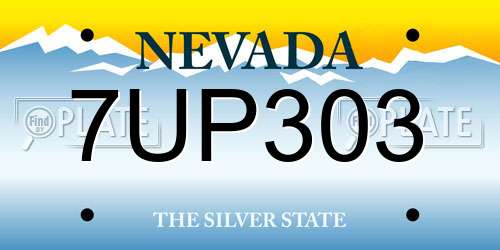 7UP303 Nevada License Plate