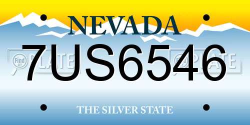 7US6546 Nevada License Plate