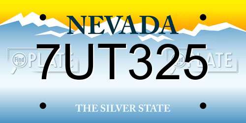 7UT325 Nevada License Plate