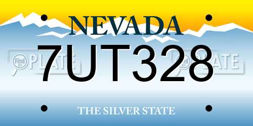 7UT328 Nevada License Plate