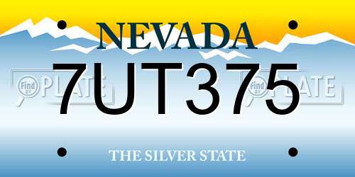 7UT375 Nevada License Plate