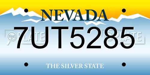 7UT5285 Nevada License Plate