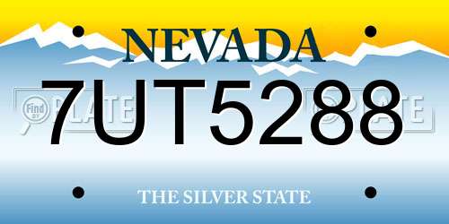 7UT5288 Nevada License Plate