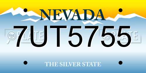 7UT5755 Nevada License Plate