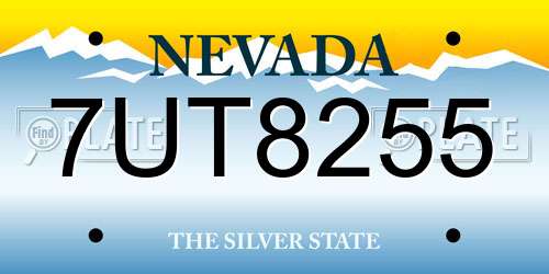 7UT8255 Nevada License Plate