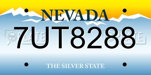 7UT8288 Nevada License Plate