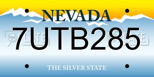 7UTB285 Nevada License Plate