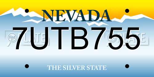 7UTB755 Nevada License Plate