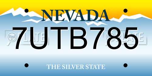 7UTB785 Nevada License Plate
