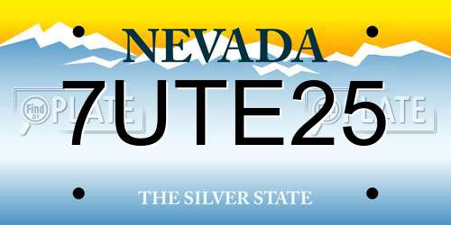 7UTE25 Nevada License Plate