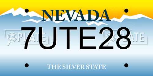 7UTE28 Nevada License Plate