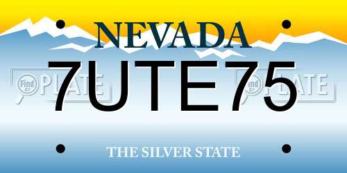 7UTE75 Nevada License Plate