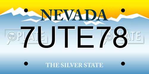 7UTE78 Nevada License Plate