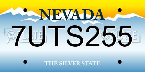 7UTS255 Nevada License Plate