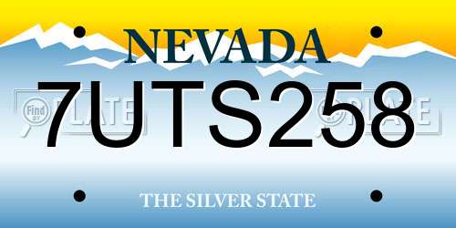 7UTS258 Nevada License Plate