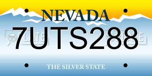 7UTS288 Nevada License Plate