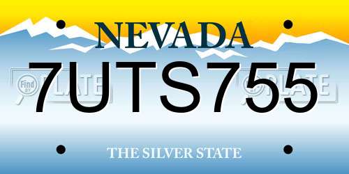 7UTS755 Nevada License Plate