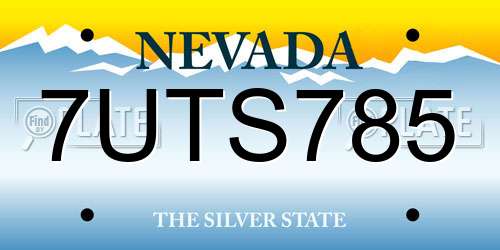 7UTS785 Nevada License Plate