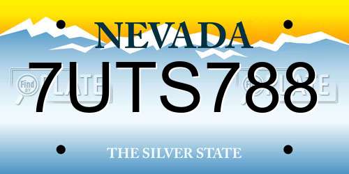 7UTS788 Nevada License Plate