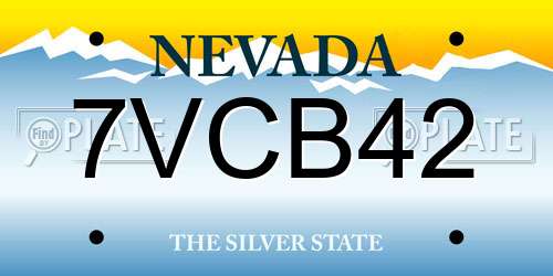 7VCB42 Nevada License Plate