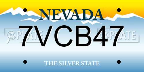 7VCB47 Nevada License Plate