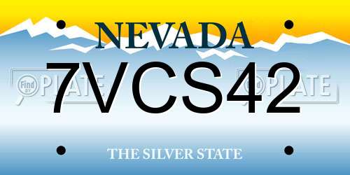 7VCS42 Nevada License Plate