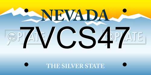7VCS47 Nevada License Plate